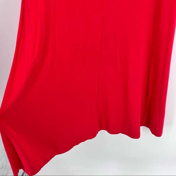 NWT Cynthia Rowley Red Rayon Stretch Jersey Swing Midi Dress - Picture 6 of 7